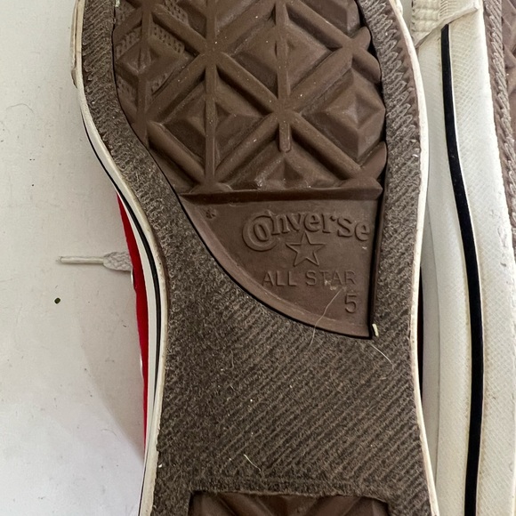 Red Canvas High-Top Sneakers - Picture 5 of 10